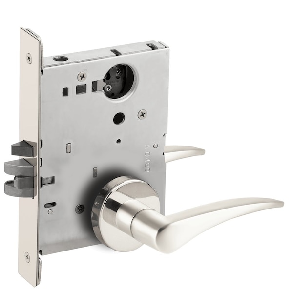 Schlage Grade 1 Entrance Office Mortise Lock, Less Cylinder, 12 Lever, A Rose, Bright Chrome Finished L9050L 12A 625 RH - main
